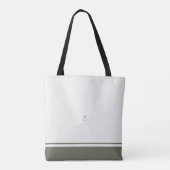 Ivory Sage Green Floral Line Art Minimalist Zen Tasche (Rückseite)