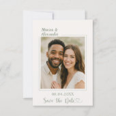 Ivory sage green photo wedding Save the Date (Vorderseite)