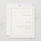 Ivory sage green simple luxury wedding invitation (Vorderseite)