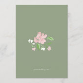 Ivory & Sage Green | Watercolor Floral Wedding  Einladung (Rückseite)