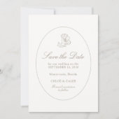 Ivory & Sand | Chic Couple Script Hochzeit Save The Date (Vorderseite)