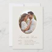 Ivory & Sand | Chic Couple Script Hochzeit Save The Date (Vorderseite)