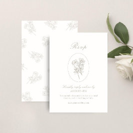 Ivory & Sand | Chic Floral Hochzeit  RSVP Karte