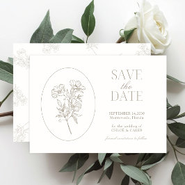 Ivory & Sand | Chic Florale Hochzeitseinladung zum Save The Date