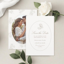 Ivory & Sand | Chic Florales Brautpaar-Script-Hoch