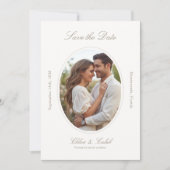 Ivory & Sand | Chic Script Wedding Save The Date (Vorderseite)