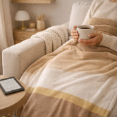 Ivory Sand Gradient Fleece Blanket
