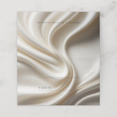 Ivory Satin wedding place card Platzkarte (Außenseite Aufgefaltet)