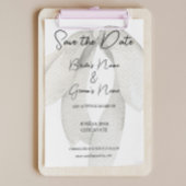 Ivory Satin White Bow Save the Date Einladung