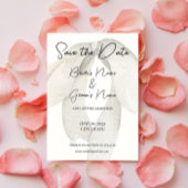 Ivory Satin White Bow Save the Date Einladung