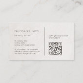 Ivory Sculptural 3D Flowers Visitenkarte (Rückseite)