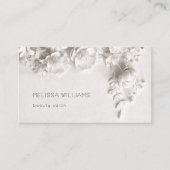 Ivory Sculptural 3D Flowers Visitenkarte (Vorderseite)