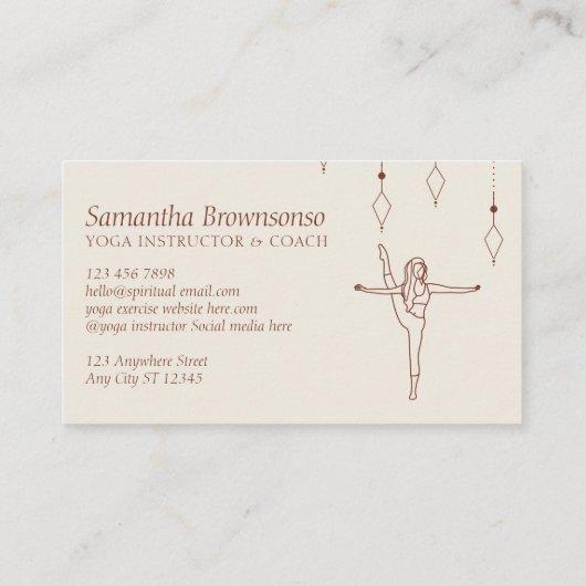 Ivory Secret Geometry Pose Yoga Pilates Spirituell Visitenkarte (Rückseite)