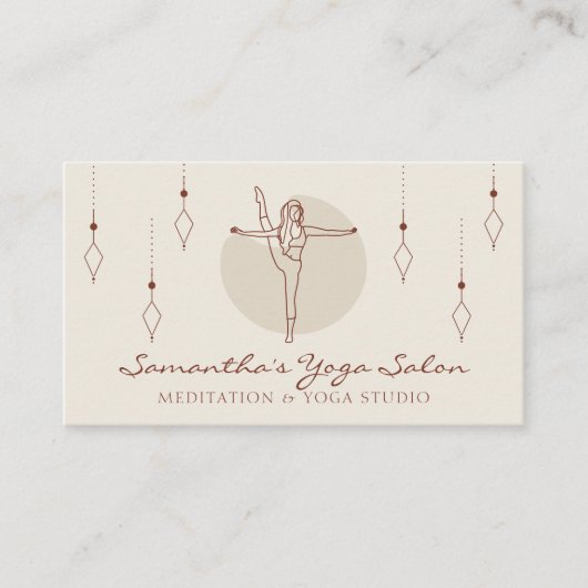 Ivory Secret Geometry Pose Yoga Pilates Spirituell Visitenkarte (Vorderseite)