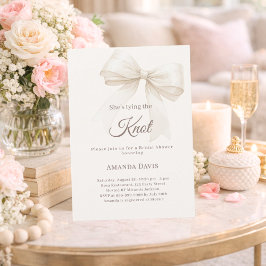 Ivory She's tying the knot bow Bridal Shower Einladung