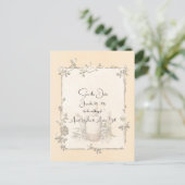 Ivory Shiny Elegant Sparkly Save the Date Postkarte (Stehend Vorderseite)