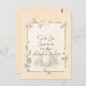 Ivory Shiny Elegant Sparkly Save the Date Postkarte (Vorne/Hinten)
