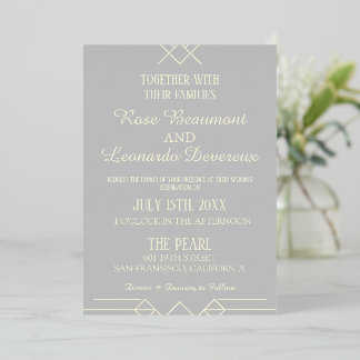 Ivory & Silver Luxe Wedding Invitation Folieneinladung