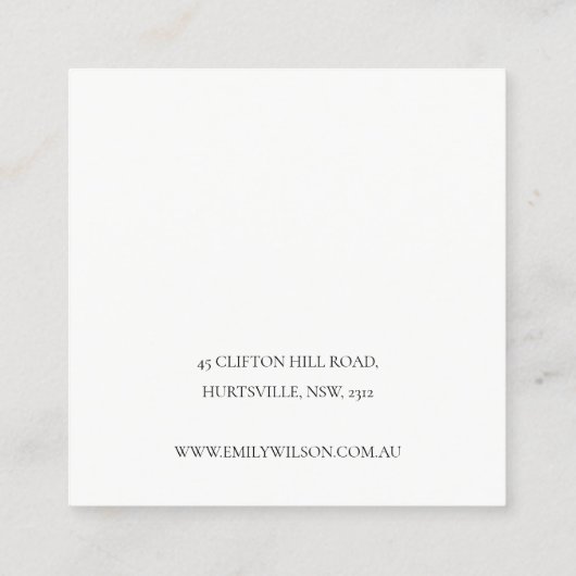 Ivory Silver Sparkle Glitzer Shiny Earring Display Quadratische Visitenkarte (Rückseite)