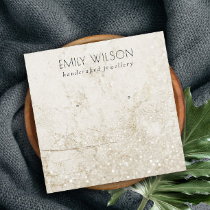 Ivory Silver Sparkle Glitzer Shiny Earring Display Quadratische Visitenkarte