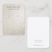 Ivory Silver Sparkle Glitzer Shiny Earring Display Visitenkarte (Vorne/Hinten)