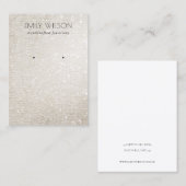 Ivory Silver Sparkle Glitzer Shiny Earring Display Visitenkarte (Vorne/Hinten)