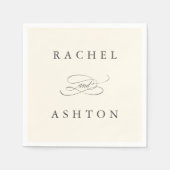 Ivory Simple Elegante Wedding Napkins Serviette (Vorderseite)