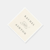 Ivory Simple Elegante Wedding Napkins Serviette (Ecke)
