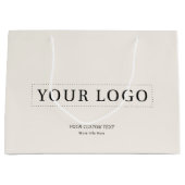Ivory Simple Minimal Business Logo-Geschenk Große Geschenktüte (Vorderseite)