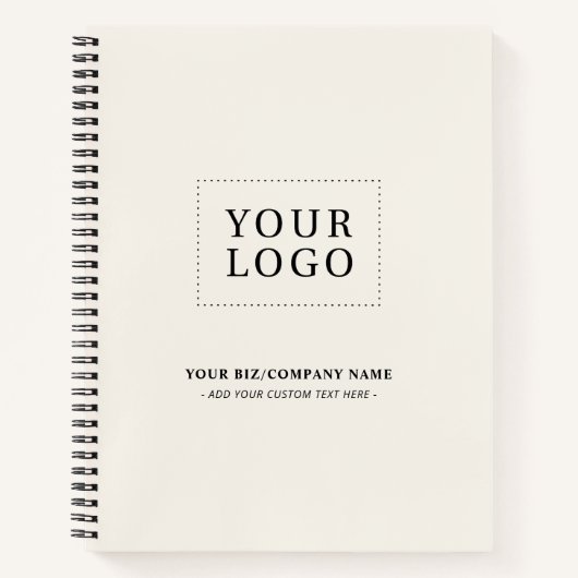 Ivory Simple Minimal Business-Logo-Werbung Notizblock (Vorderseite)