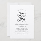 Ivory Simple Modern Miss an Mrs. Brautparty Einladung (Vorderseite)