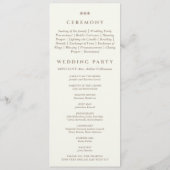Ivory Simple Pearl Christian Wedding Program Programm (Rückseite)