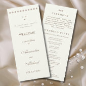 Ivory Simple Pearl Christian Wedding Program Programm