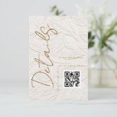 Ivory Simple QR code Wedding Details Begleitkarte (Stehend Vorderseite)