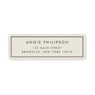Ivory Simple Typografy Chic Return Address Label