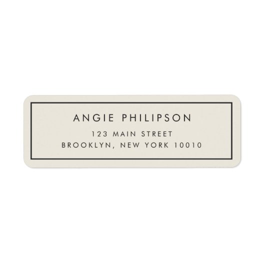 Ivory Simple Typografy Chic Return Address Label (Vorne)