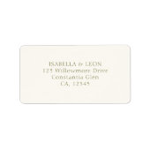 Ivory | Simple Wedding Address Adressaufkleber (Vorne)