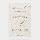 Ivory Simple Wedding Willkommen Acrylschild (Vorderseite)