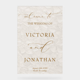 Ivory Simple Wedding Willkommen Acrylschild