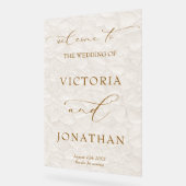 Ivory Simple Wedding Willkommen Acrylschild (Winkel)