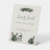 Ivory Skull Rose Irisches Brautparty bevorzugt Sig Sockelschild (Vorderseite)