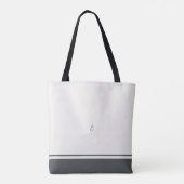 Ivory Slate Gray Floral Line Art Minimalist Zen Tasche (Rückseite)