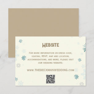 Ivory Snowflake Details Winter Wonderland Hochzeit Begleitkarte