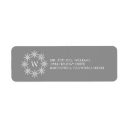 Ivory Snowflake Wreath Holiday Address Labels