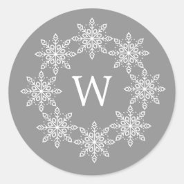 Ivory Snowflake Wreath Holiday Stickers