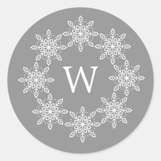 Ivory Snowflake Wreath Holiday Stickers (Vorderseite)