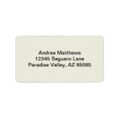 Ivory Solid Color Anpassen Adressaufkleber (Vorne)