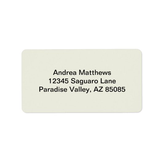 Ivory Solid Color Anpassen Adressaufkleber (Vorne)