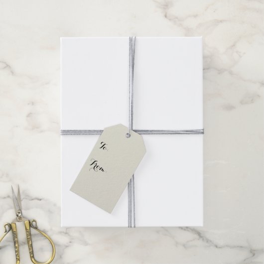 Ivory Solid Color Anpassen Geschenkanhänger (Mit Garn)