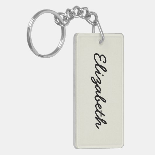 Ivory Solid Color Anpassen Schlüsselanhänger (Vorderseite links)